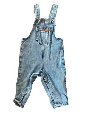 Piupiuchick Baby Denim Overalls With Pocket Size 12 Months Made in Portugal